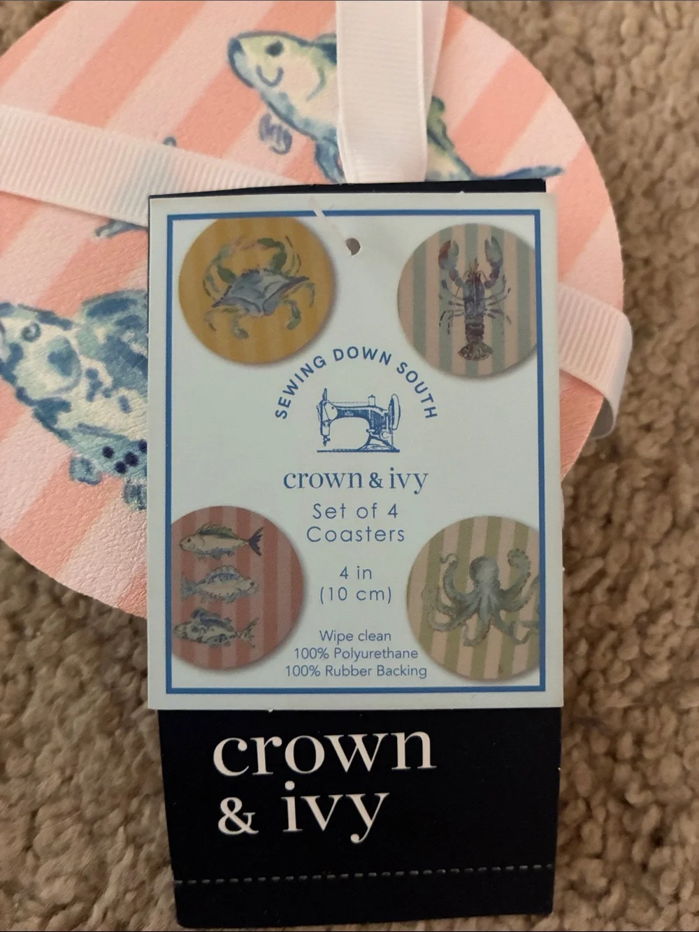 crown & ivy sewing down south dish towels and coasters